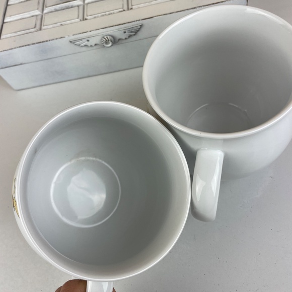 Pottery Barn Rudolph Reindeer Oversized White Ceramic Christmas Mugs - Pair - Picture 3 of 4